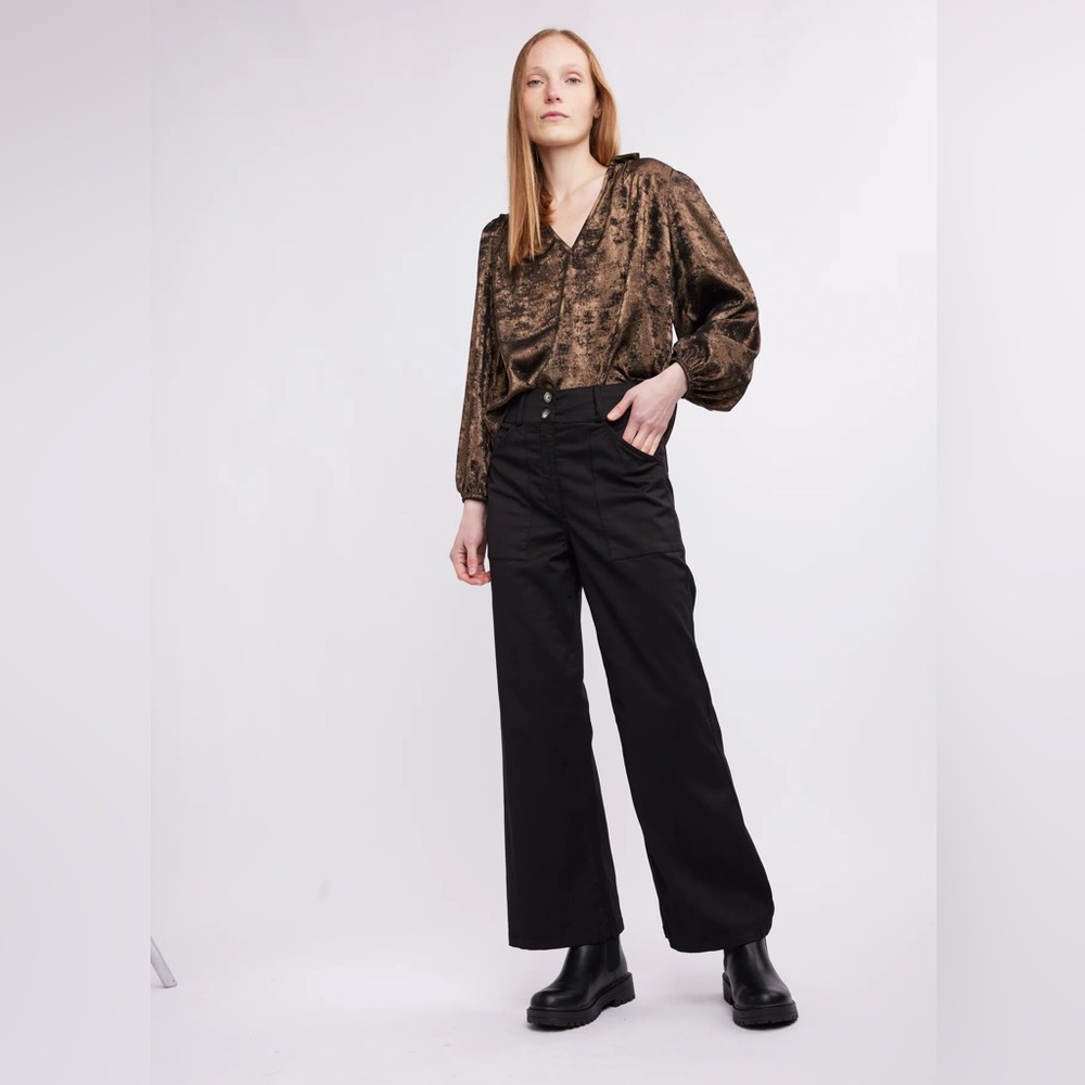Self Contrast High Waist Aria Pant